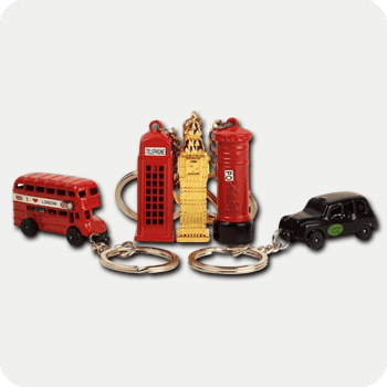 British Cultural Icons Landmark Die-cast Keychain Keyring