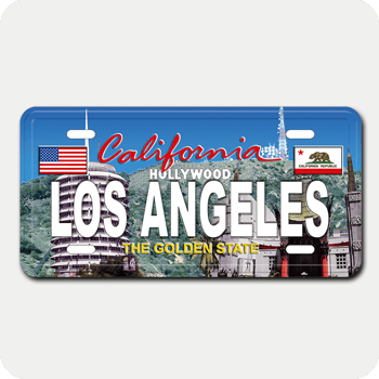 LOS ANGELES License Plate Magnet, Ideal for Fridge and Office Decor, Collectible Souvenir