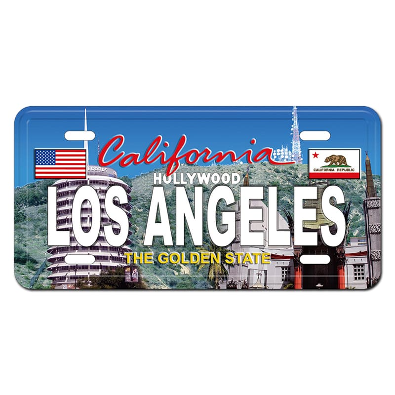 LOS ANGELES License Plate Magnet, Ideal for Fridge and Office Decor, Collectible Souvenir
