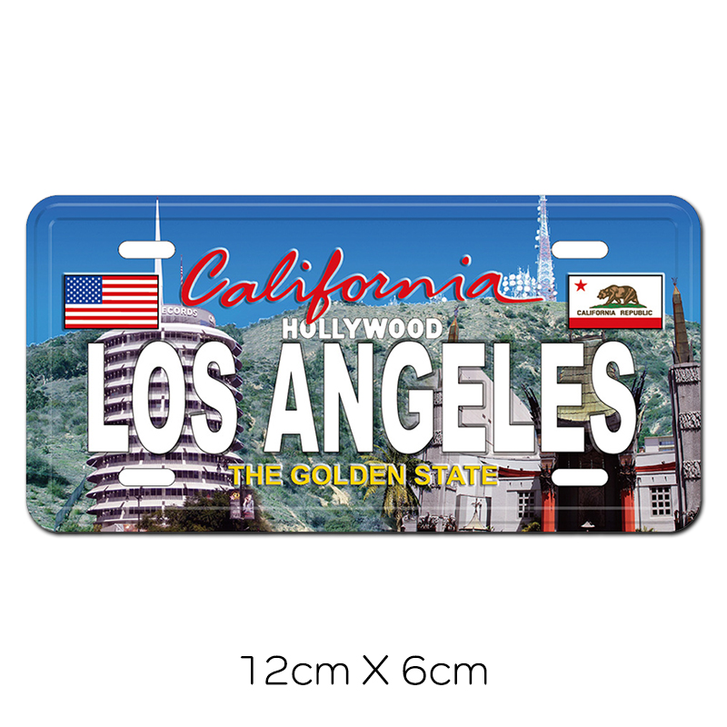LOS ANGELES License Plate Magnet, Ideal for Fridge and Office Decor, Collectible Souvenir - Image 3