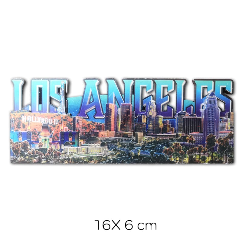 Double Layer Wooden Shiny 3D Los Angeles City Travel Souvenir Fridge Magnet, California,USA - Image 3