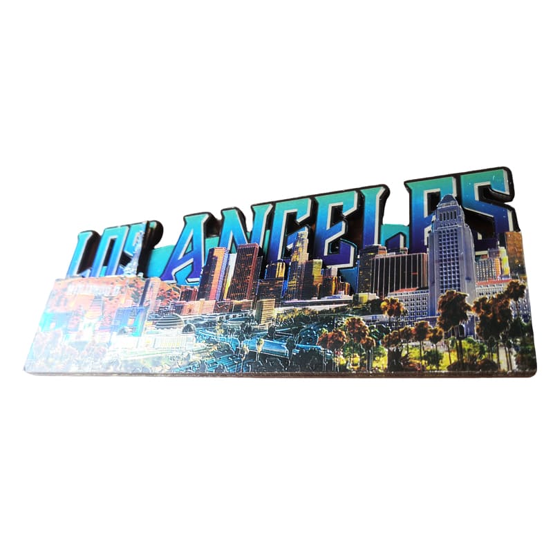 Double Layer Wooden Shiny 3D Los Angeles City Travel Souvenir Fridge Magnet, California,USA - Image 4