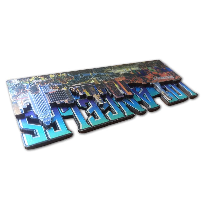 Double Layer Wooden Shiny 3D Los Angeles City Travel Souvenir Fridge Magnet, California,USA - Image 5