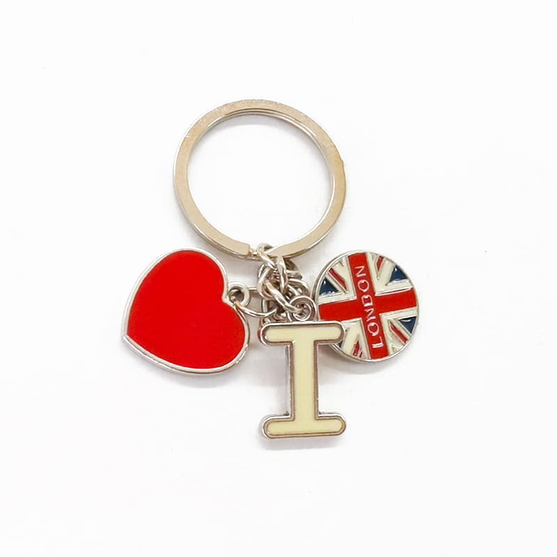 Metal 3D London Souvenir Keychain, UK Union Jack Flag Telephone Booth Keychain - Image 3