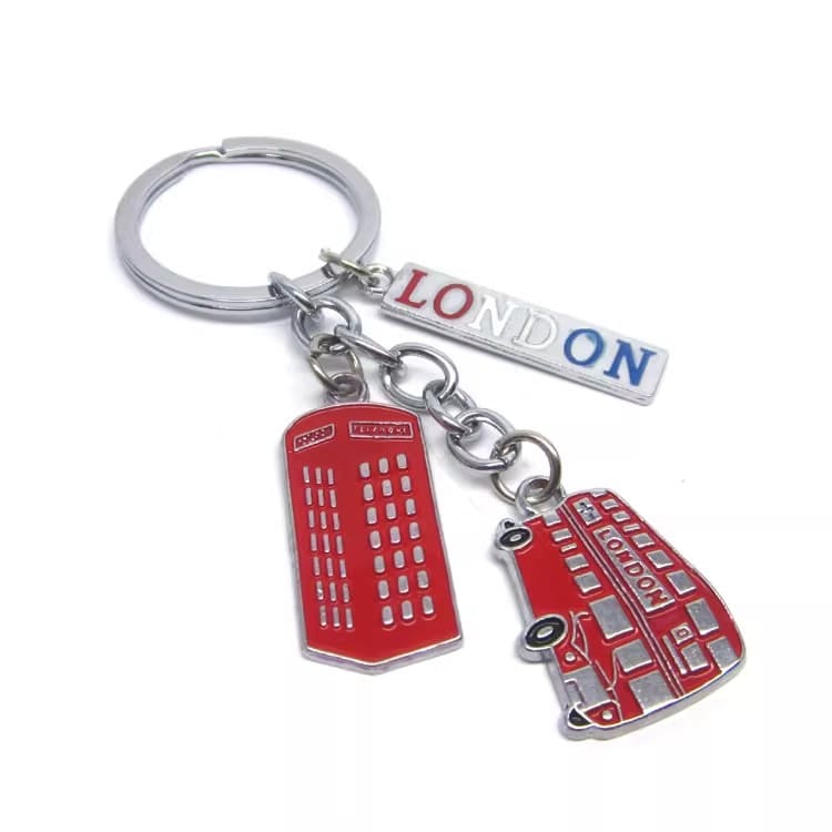 Metal 3D London Souvenir Keychain, UK Union Jack Flag Telephone Booth Keychain - Image 4