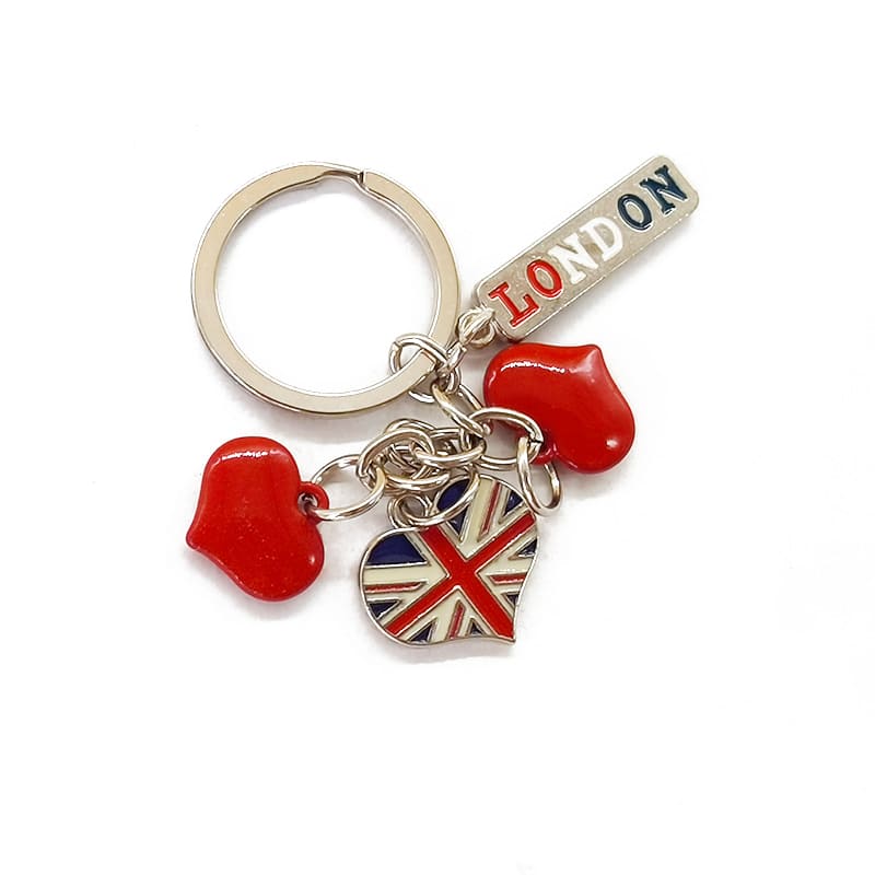 Metal 3D London Souvenir Keychain, UK Union Jack Flag Telephone Booth Keychain - Image 5