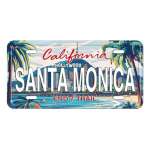 Santa Monica Beach Decorative Embossed Souvenir Novelty License Plate,California,USA
