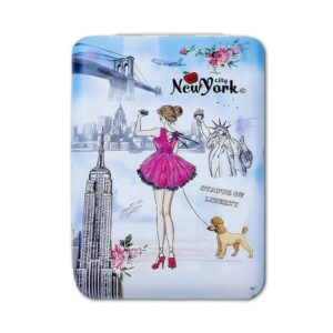 Girls & Women Fashion Elegant New York Souvenir Rectangle Travel Mirror, Hand Mirror,Cosmetic Makeup Compact Mirror