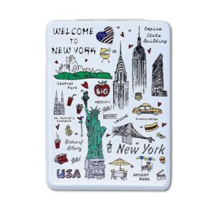 Girls & Women Fashion Elegant New York Souvenir Rectangle Travel Mirror, Hand Mirror,Cosmetic Makeup Compact Mirror
