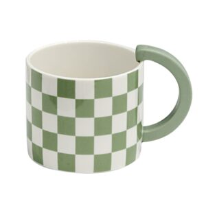 Espresso cup Creative Plaid Mug Retro Milk Breakfast Coffee Cup