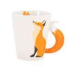 Cute Ceramic Fox Coffee Mug with Handle, 3D Animal Coffee Cup for Milk Tea
