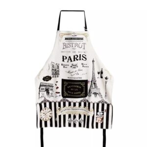 Customized 100% Cotton France Paris Apron with Pocket, Paris Souvenirs & Travel Gift Apron
