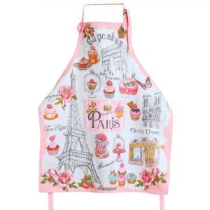 Customized 100% Cotton France Paris Apron with Pocket, Paris Souvenirs & Travel Gift Apron