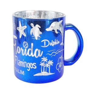 Florida Sunshine Beach Dolphin, Turtle, and Flamingo Travel Commemorative Glass Water Cup
