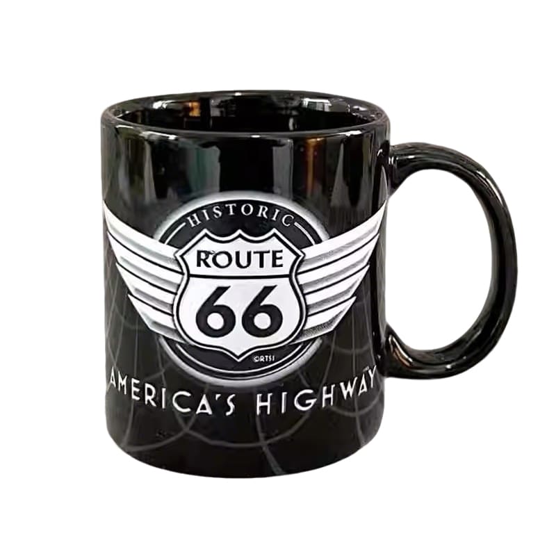 Route 66 Black Coffee Mug, Milk Cup, Tea Cup