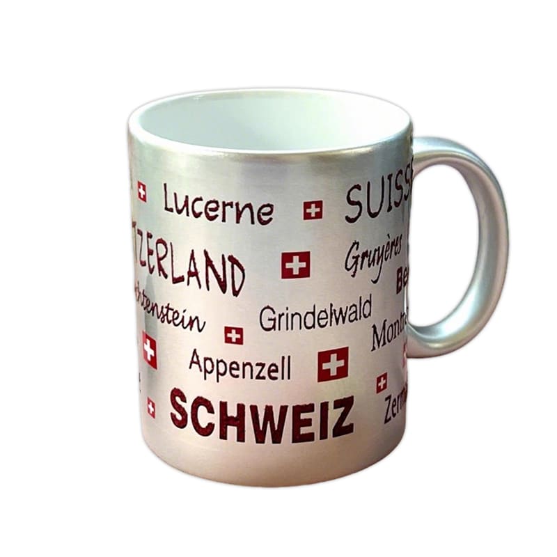 Swiss alphabet simple coffee mug, teacup, milk cup
