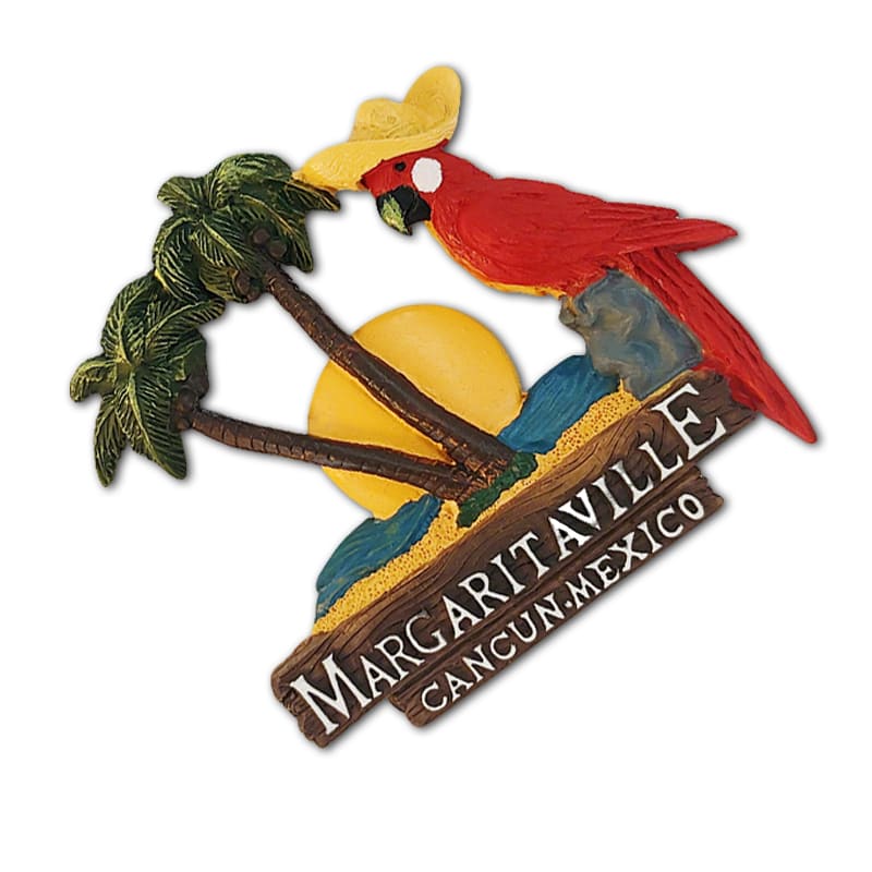 Mexico Cancun Creative Hat Parrot Travel Souvenir 3D Color Painting Home Decor Magnetic Fridge Magnet - Image 3