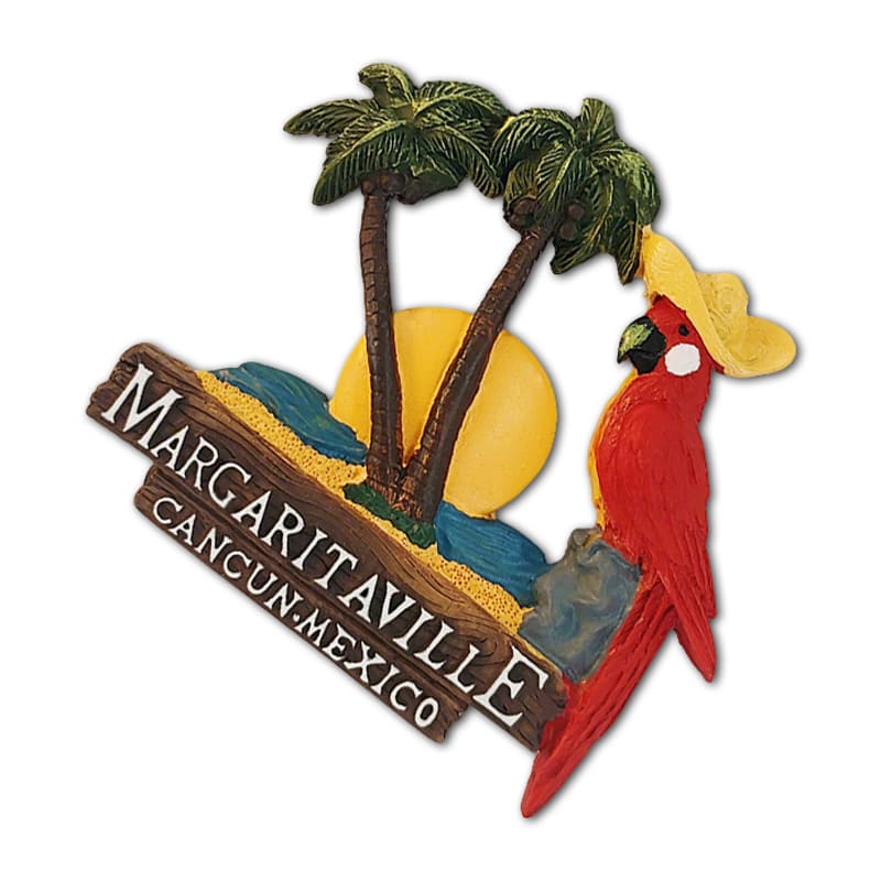 Mexico Cancun Creative Hat Parrot Travel Souvenir 3D Color Painting Home Decor Magnetic Fridge Magnet - Image 4