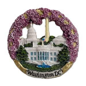 Cherry Blossom Washington DC USA 3D Round Fridge Magnet Souvenirs