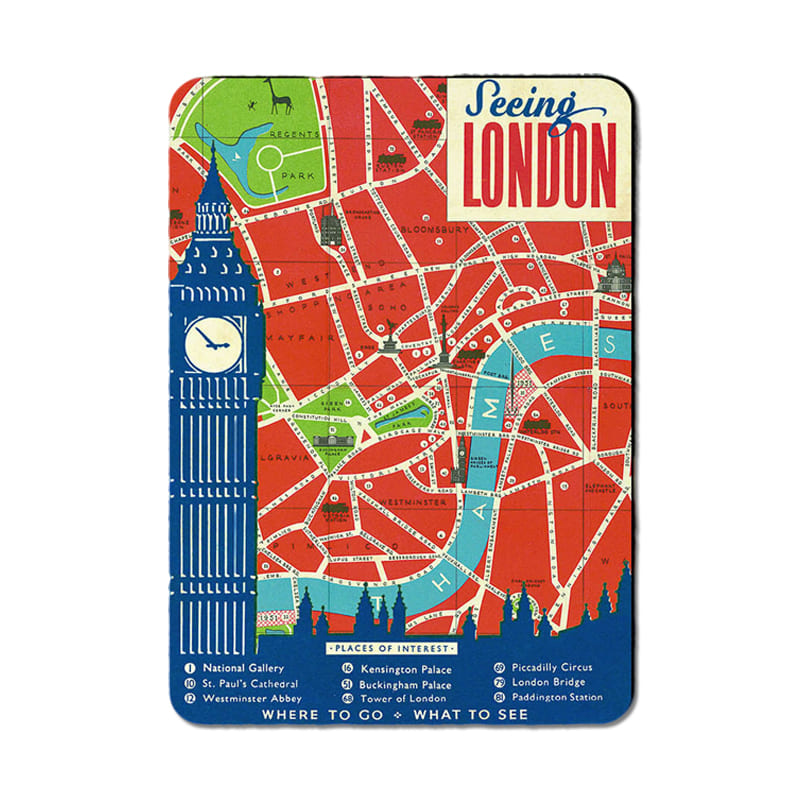 UK London Retro Poster Theme Series Fridge Magnet