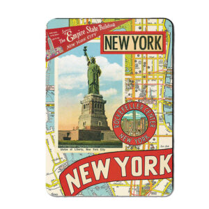New York Retro Poster Theme Series Fridge Magnet