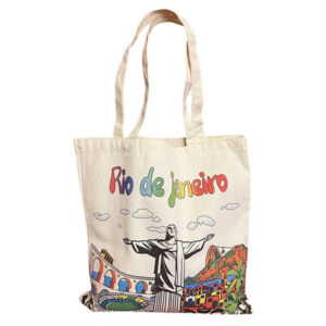 Brazil Rio de Janeiro City Travel Souvenirs Canvas Tote Bag with magnetic snap & Inner Pocket