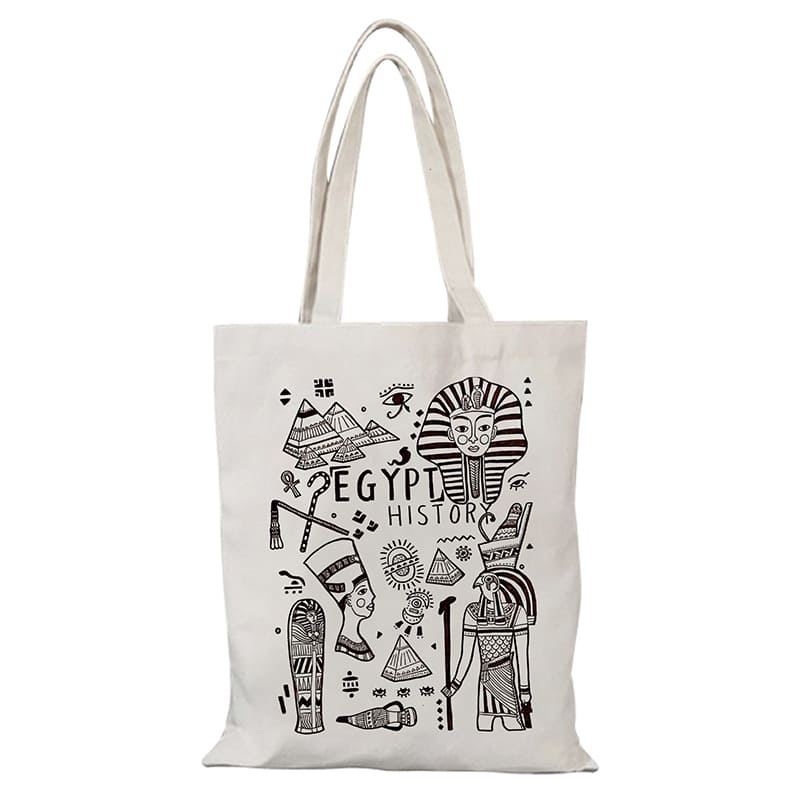 Egypt theme Customized Tote bag with Zip Closure & Inner Pocket