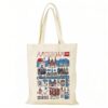 European city style Customized Tote bag with Zip Closure & Inner Pocket
