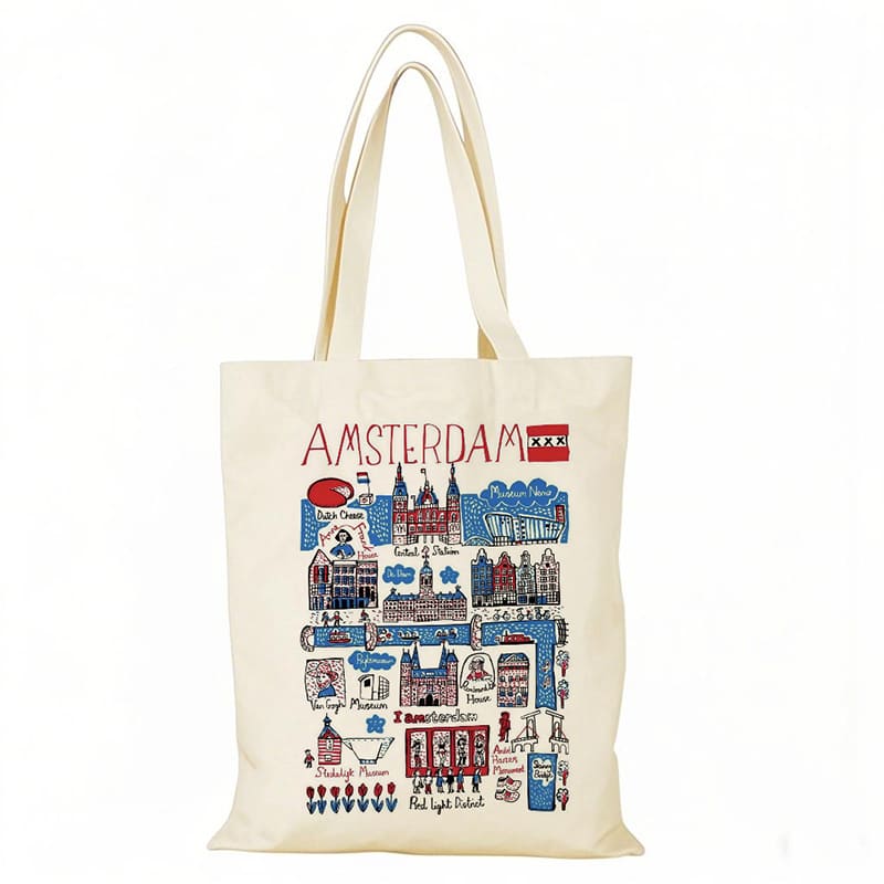 European city style Customized Tote bag with Zip Closure & Inner Pocket
