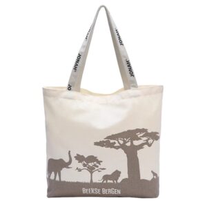 Customized canvas tote bag from the Dutch wildlife Zoo, shopping bag