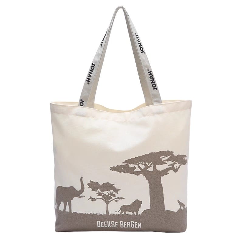 Customized canvas tote bag from the Dutch wildlife Zoo, shopping bag