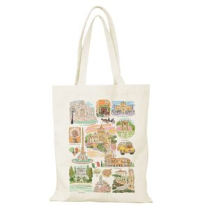 Italy theme Customized Tote bag with magnetic snap & Inner Pocket