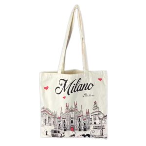 Italy Milano Customized Canvas Tote bag, Shopping Bag