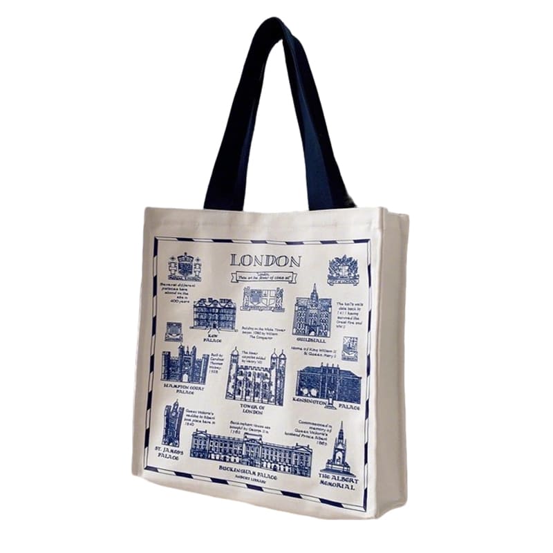 London Town Canvas Art Tote Bag with Zip Closure and Inner Zipped Pocket - Image 2