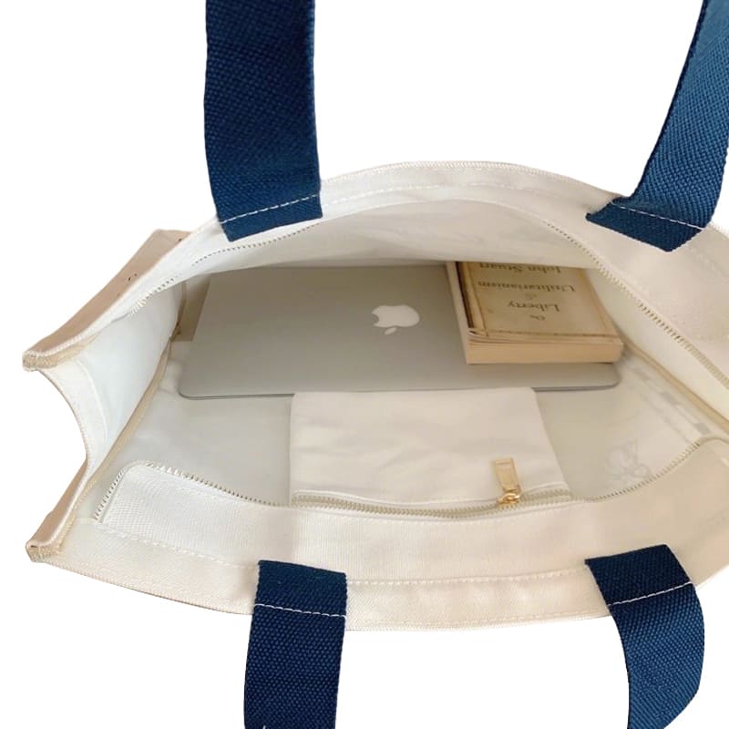 London Town Canvas Art Tote Bag with Zip Closure and Inner Zipped Pocket - Image 5