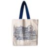 London Town Blue draft Canvas Tote Bag with Zip Closure and Inner Zipped Pocket