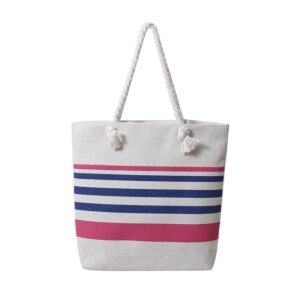 Customized Rope shoulder strap Canvas Tote Bag with Zip Closure & Inner Pocket
