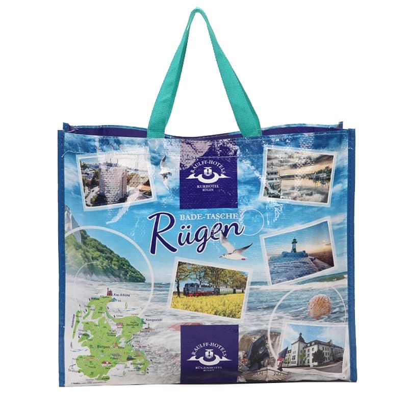 Customized Eco-friendly travel woven tote bag for European island hotels