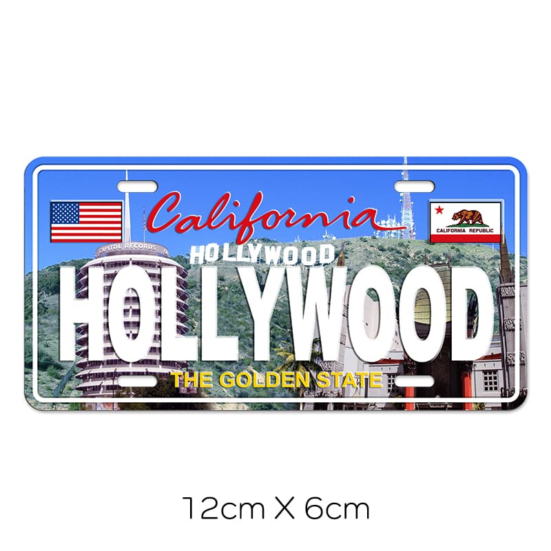 HOLLYWOOD License Plate Magnet, Ideal for Fridge and Office Decor, Collectible Souvenir - Image 3
