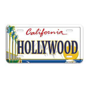 HOLLYWOOD License Plate Magnet, Ideal for Fridge and Office Decor, Collectible Souvenir
