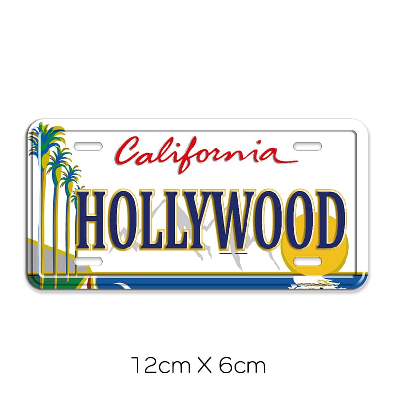 HOLLYWOOD License Plate Magnet, Ideal for Fridge and Office Decor, Collectible Souvenir - Image 3