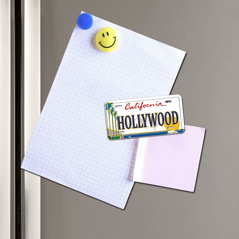 HOLLYWOOD License Plate Magnet, Ideal for Fridge and Office Decor, Collectible Souvenir - Image 4