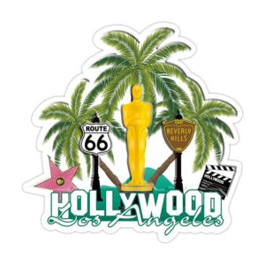 HOLLYWOOD Fridge Magnet, Ideal for Fridge and Office Decor, Collectible Souvenir