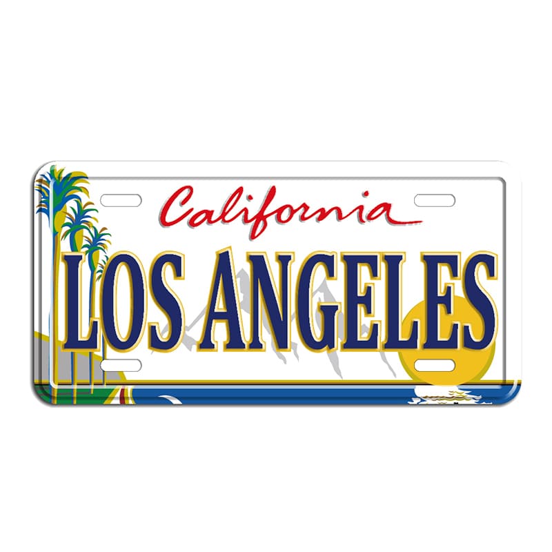 LOS ANGELES License Plate Magnet, Ideal for Fridge and Office Decor, Collectible Souvenir