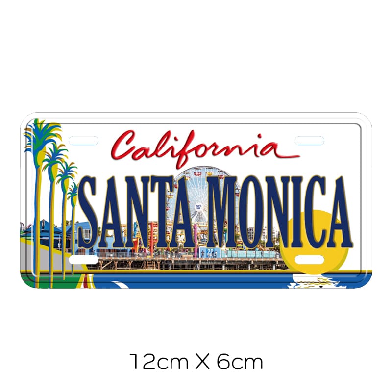 SANTA MONICA Licenseplate Fridge Magnet for Home & Office Decor, Collectible Souvenir - Image 3
