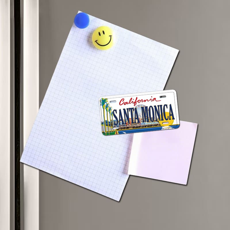 SANTA MONICA Licenseplate Fridge Magnet for Home & Office Decor, Collectible Souvenir - Image 4