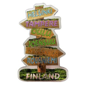 FINLAND Road Sign Foil shining Fridge Magnet Collectible Souvenir