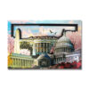 Washington DC Foil shining Double layered Fridge Magnet, Collectible Souvenir