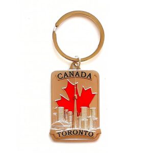 CANADA & TORONTO Series Metal 3D Souvenir Keychain, Key Ring Chain