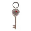 HOLLYWOOD Key & Heart Star Square Metal 3D Souvenir Keychain with Rhinestones